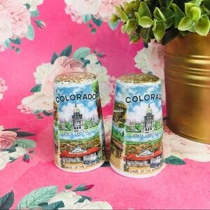Vintage 80s 90s Colorado Landmarks Salt and Pepper Shakers Set Made in Japan